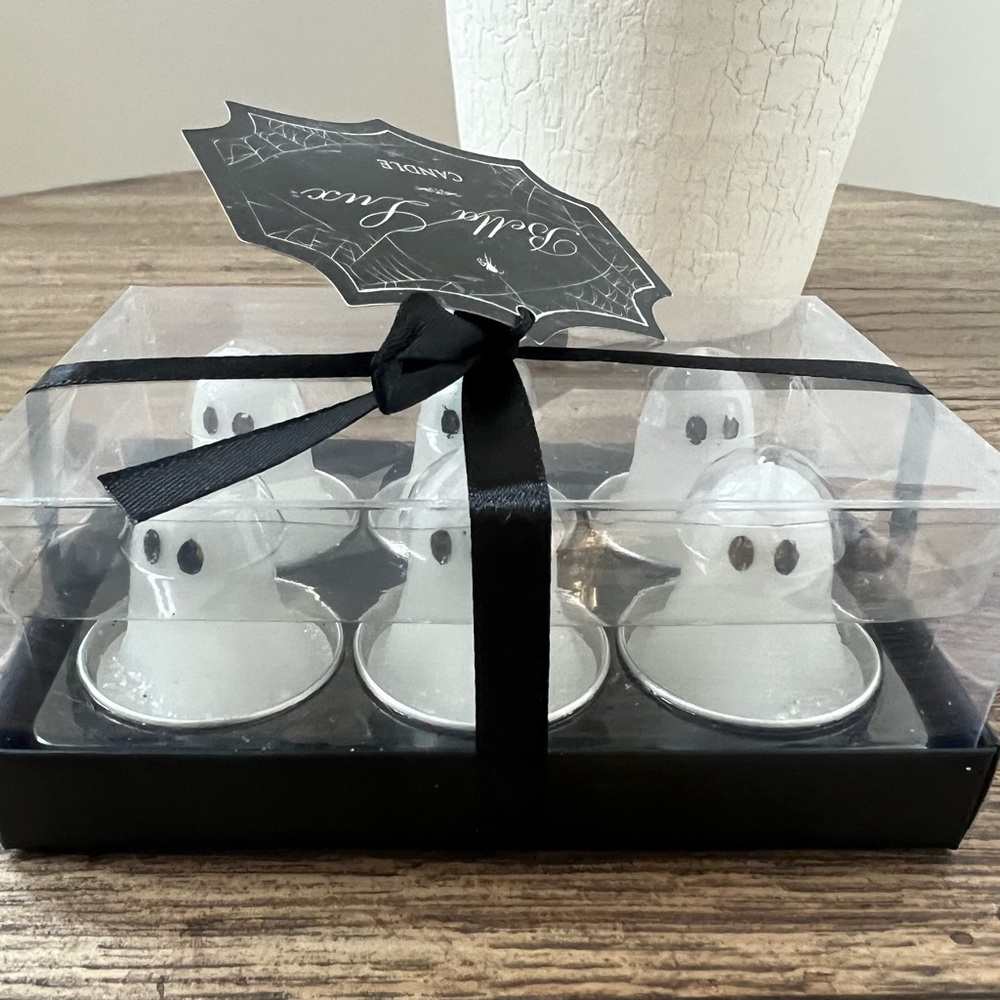 Bella Luxx Mini Ghost Tealight Candles. Adorable box of 6 - 2024 Halloween Decor